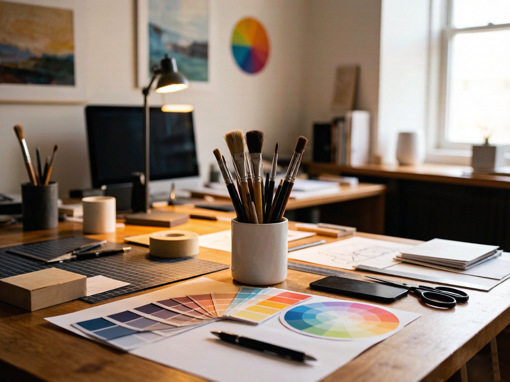 Designer studio workspace