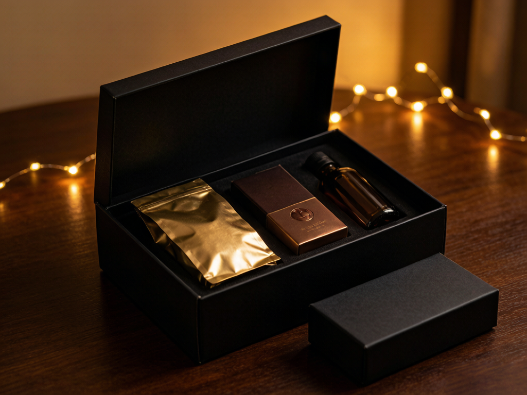 Coffee gift set in rigid box