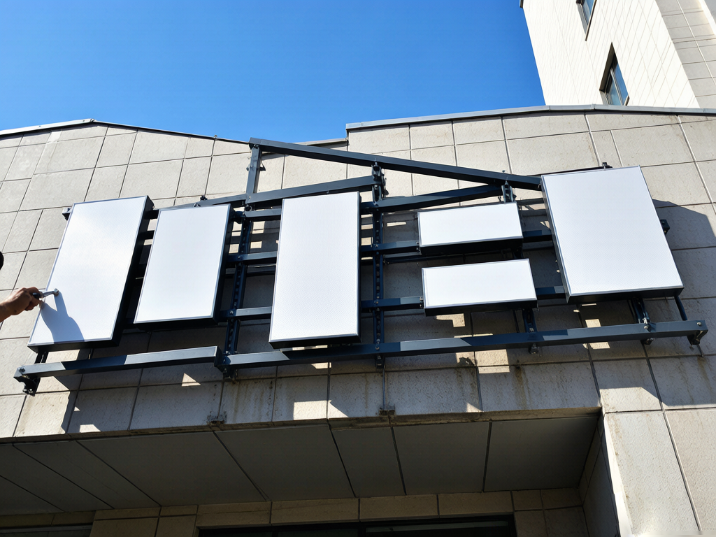 Outdoor advertising signage installation